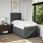 vidaXL Sommier à lattes de lit avec matelas Gris foncé 90x200 cm Tissu