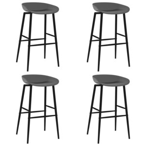 vidaXL Chaises de bar lot de 4 gris