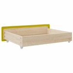 vidaXL Tiroirs de lit 2 Pièces jaune bois d'ingénierie et velours