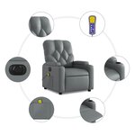 vidaXL Fauteuil de massage inclinable électrique gris similicuir
