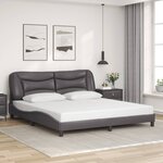 vidaXL Cadre de lit avec LED sans matelas Hvar gris 180x200 cm