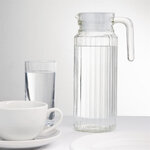 Pichet rainuré en verre 1 l olympia - boite de 6 -  - verre1 x243mm