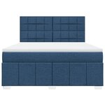 vidaXL Sommier à lattes de lit avec matelas Bleu 180x200 cm Tissu