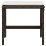 vidaXL Tabourets de jardin et coussins lot de 4 marron résine tressée