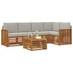 vidaXL Ensemble de canapé d'angle 6 Pièces Gris Naturel et Clair