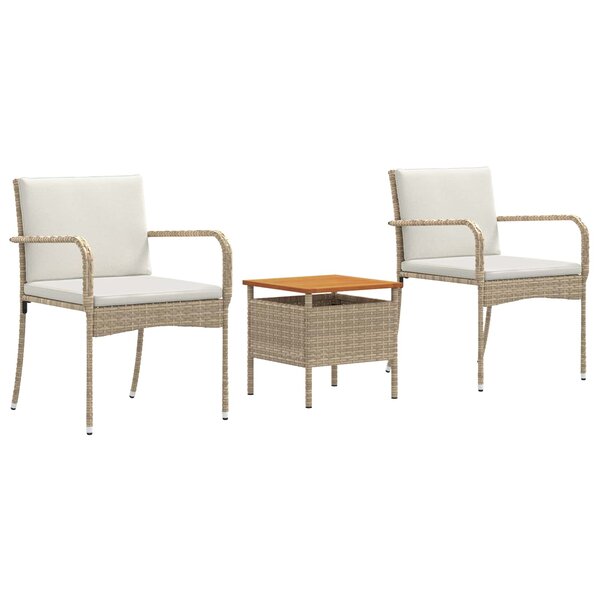 vidaXL Ensemble de jardin Beige polyrotin