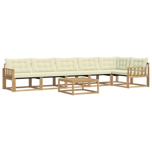 vidaXL Ensemble de canapés d'extérieur 7 Pièces Blanc et crème