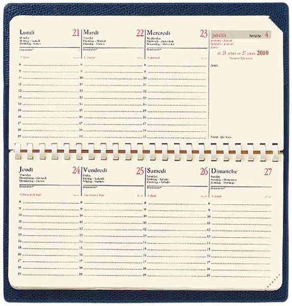 Agenda Planital Couv Plast Grainée noir 8 8 x 17 cm Quovadis