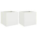 vidaXL Jardinières 2 Pièces blanc 49x47x46 cm acier laminé à froid