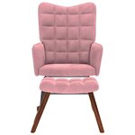 vidaXL Chaise à bascule avec repose-pied rose velours