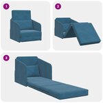 vidaXL Canapé-lit 2 en 1 Bleu 65x80x83 cm Velours
