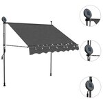 vidaXL Auvent manuel rétractable avec LED 150 cm Anthracite