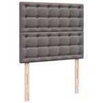 vidaXL Sommier à lattes de lit avec matelas Gris 120x200 cm Similicuir