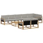 vidaXL Ensemble de canapés d'extérieur 9 Pièces Blanc et gris clair