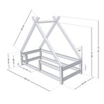 Lit cabane enfant TAHUKA 90 x 180 vert sauge