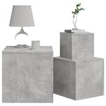 vidaXL Tables d'appoint 3 Pièces Gris béton Bois d’ingénierie
