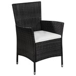 vidaXL Mobilier de bistro 3 Pièces Résine tressée Noir