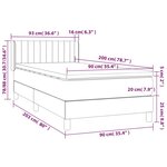 vidaXL Sommier à lattes de lit avec matelas Gris foncé 90x200 cm Tissu