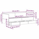 vidaXL Cadre de lit de jour avec tiroirs Bois ancien 90 x 190 cm