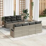 vidaXL Ensemble de canapé de jardin 8 Pièces Gris clair et gris foncé