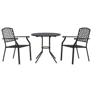vidaXL Ensemble de chaises de jardin empilables 3 Pièces anthracite