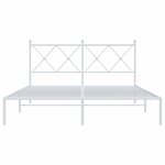 vidaXL Cadre de lit métal sans matelas et tête de lit blanc 160x200 cm