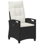 vidaXL Chaise de jardin 2 Pièces Noir et Crème 56 x 60 x 112 cm
