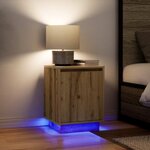 vidaXL Armoires de chevet lumières LED 2Pièces chêne artisanal 38x34x50cm