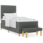 vidaXL Lit à ressorts avec matelas Gris foncé 100 x 200 cm tissu
