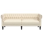 vidaXL Canapé Chesterfield 3 places lin