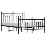 vidaXL Cadre de lit métal sans matelas avec pied de lit noir 140x200cm