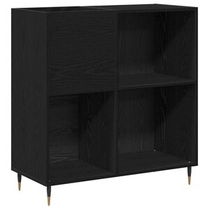 vidaXL Meuble à vinyles Chêne noir 85 x 38 x 89 cm Bois d'ingénierie