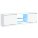 vidaXL Meuble TV avec lumières LED Blanc 120x30x35 5 cm