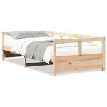 vidaXL Lit de jour sans matelas naturel 90x200 cm bois pin massif