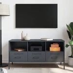 vidaXL Meuble TV anthracite 100 5x39x50 5 cm acier