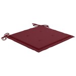 vidaXL Chaises pliantes avec coussins rouge vin 8 Pièces teck massif