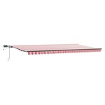 vidaXL Store Rétractable Manuel avec LED Rayures Rouge et Blanc 600 x 300 cm