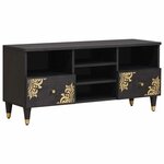 vidaXL Meuble TV Noir 100 x 33 x 46 cm Bois de mangue massif