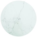 vidaXL Dessus de table blanc Ø60x0 8cm verre trempé avec design marbre