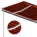 vidaXL Auvent manuel rétractable avec LED 450x350 cm Orange et marron