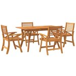 vidaXL Ensemble à manger de jardin 5 Pièces Bois d'acacia solide