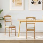 vidaXL Chaise de salle à manger 2 Pièces Naturel et clair