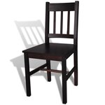 vidaXL Chaises à manger lot de 6 marron foncé pinède