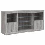 vidaXL Buffet avec lumières LED sonoma gris 142 5x37x67 cm