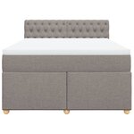 vidaXL Sommier à lattes de lit avec matelas Taupe 140x200 cm Tissu