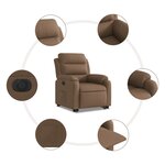 vidaXL Fauteuil inclinable électrique marron tissu