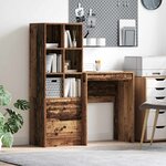 vidaXL Bureau avec tiroir avec étagère avec stockage 2 Pièces Bois ancien