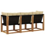vidaXL Canapé d’extérieur milieu et coin avec coussin 3 Pièce Naturel