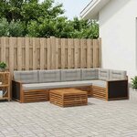 vidaXL Ensemble de canapés d'extérieur 6 Pièces Naturel et gris clair