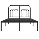vidaXL Cadre de lit métal sans matelas avec tête de lit noir 120x190cm
